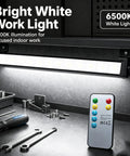 40W LED Shop Light With Remote Control 6500K Boss Level Bright Dimmable Garage Light illuminating workbench
