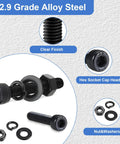 Pro Grade 1040 Piece M3 Screw Kit Featuring Hex Socket Head Cap Screws And M3 Bolts Nuts Washers Includes Allen Key for 3D Printing CNC Repairs. 12.9 grade alloy steel screws with washers.