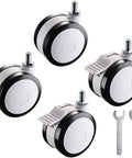 Solid Build Mute Wheel Replacement Swivel Casters for PC Mobile Cart features two locking brakes and two smooth rollers.