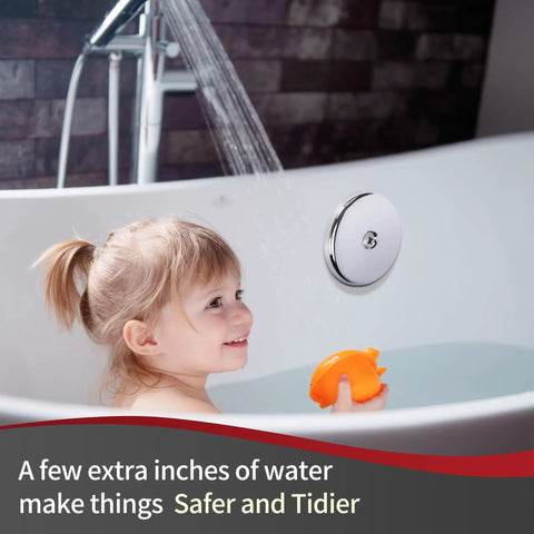 One Hole Bathtub Overflow Faceplate Featuring Hella Tough Chrome Finish Universal Tub Drain Trim Conversion Kit Fits Standard Baths Works Like A Champ On Fine Or Coarse Threads Heavy Duty Build, round chrome overflow plate in bathtub.