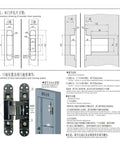 Heavy Hitter Hidden Hydraulic Hinge For Wooden Doors diagram showing dimensions, adjustments, and installation details.