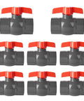 Top Shelf 3/4 Inch SCH80 Pvc Ball Valve With Slip Socket Ends For Zero Hassle Shut Off And Smooth Flow Control Perfect For Backyard Irrigation Pool Plumbing And Diy Setup Heavy Duty 8 Pack displayed in a grid.