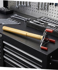 Slick Aluminum Alloy Ceiling Smoke Detector Puller With Heavy Duty Claw Head For Hassle Free Transducer Swaps on black tool chest.