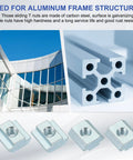 Hardcore M10 Sliding T Nuts With A Rock Solid Hammer Head For Hassle Free Drop In Mounting On European 4545 Series 10 mm T Slot Aluminum Profiles Galvanized Steel construction shown with aluminum frame and T profiles.