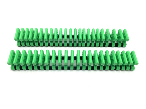 Space Saving Wrench Organizer Set with Infinitely Adjustable Dividers, holds up to 42 wrenches, green dividers
