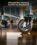 Heavy Duty Office Chair Wheels Set Of Five Black Roller Blades Three Inch Wide non-marking casters for hardwood floors.