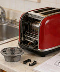 Built To Last Bread Machine Base Sleeve Iron Repair Part For Kitchen Appliances And Bread Makers Universal Fit Stabilizes Extends Lifespan Ideal For Baking And Small Home Repairs, red toaster base repair part