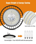Super Bright 150W LED High Bay Shop Lights Putting Out 19500 Lumens Of 5000K Daylight Perfect For Warehouses Gyms And Garages