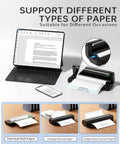 Travel Ready Portable Bluetooth Thermal Printer For On The Go, Inkless N80 Wireless Printer printing with tablet and paper types