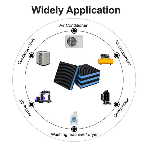Kick Back The Shake With Killer Blue Eva Rubber Anti Vibration Pads Heavy Duty Shock Absorbing Isolation Mounts for various machines.