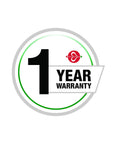 1 year warranty badge emphasizing reliability for Premium Solid Brass Toilet Tank To Bowl Bolt Kit With Thick Rubber Gasket Washers And Nuts No Sweat Leak Proof Installation.