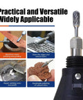 Carbide burr bits set for rotary tools, 20 pieces with 1/8 inch shank, double-cut design.