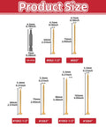 Pro Grade Epoxy Coated Wood Screws For Pressure Treated Lumber sizes and T25 Star Bit illustrated with measurements