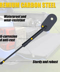 Heavy Duty Tailgate Lift Assist For 2007 To 2021 Toyota Tundra Trucks Dropping Gate Support Struts Driver Side close-up of carbon steel dampener.