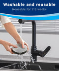 Person washing Two Pack Filter Replacement Compatible With Bissell PowerForce Compact Upright 2112 1520 And Bissell Turbo Bagless 2690 Vacuum Cleaners under tap
