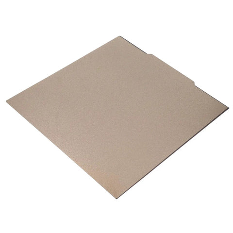 Solid Double Sided Pei Texture Spring Steel Build Plate With Magnetic Base For 3D Printers showing surface texture and size.