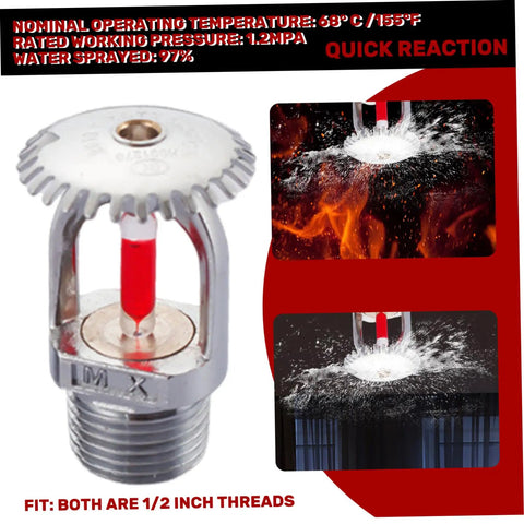 Heavy Duty Copper Pendent Fire Sprinkler Head With 155F Quick Response Activation And Half Inch Thread Straight Up Ready For Top Tier Residential Properties close up showing quick reaction design.