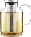 All In One Extra Large Multi Brew Borosilicate Glass Teapot Kettle And Pitcher With Tip And Pour Filter Lid, side view