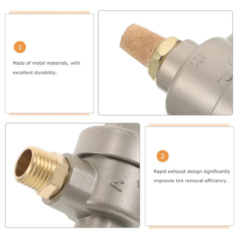 Quick Exhaust Valve For Tire Changer Machines Heavy Duty Pneumatic Dump Valve With Reliable Flow Control Built Tough Metal With Easy Fit With Various Workshop Tire Changer Parts, threaded metal body