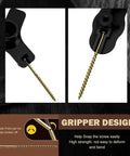 DIY Floor Squeak Repair Kit with gripper tool and screw detail for hardwood floors and carpeted surfaces, easy installation.