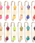 12 Piece Heavy Duty Alloy Waist Adjustment Pins To Fix Baggy Jeans And Bulkier Sweaters Metal Safety Brooch Clips in multi-colors.