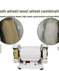 Rock Solid Dual Wheel Polisher delivering a snappy 3000 RPM spin with cloth and wool felt buffing pads.