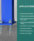 Installed Three Eighths Inch By Five Inches Concrete Wedge Anchors Bolts Zinc Plated 25 Pack Heavy Duty Carbon Steel Masonry Anchors