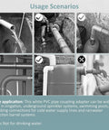 Five-pack 2-inch PVC stop coupling fittings for central vacuum rough-in installations