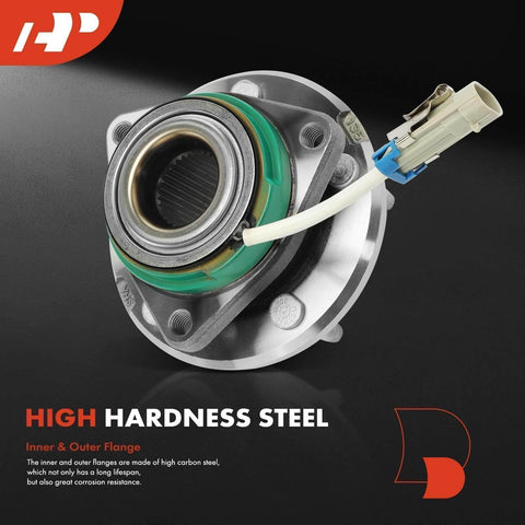 Single Front Wheel Hub Bearing Assembly with Speed Sensor, compatible with Chevy Impala Monte Carlo Buick, high hardness steel