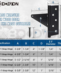 6 Inch T Strap Hinges Heavy Duty Black Wrought Iron Gate Hinges for Wooden Fences and Barn Doors Tough As Nails specifications chart