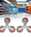 Stair Climbing Triangle Caster Wheels Replacement 3.74 In Diameter Stainless Steel Heavy Duty for Shopping Carts