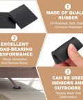 Top Shelf Heavy Duty Black Rubber Anti Vibration Pads 4 Pack Square Shock Absorbing Bushings For Hvac Compressors Ac Units Solid Vibration Dampening Blocks Straight Up No Sweat Mounts, showing quality rubber pads with a smooth finish.