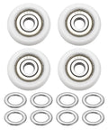 Slick Heavy Duty Nylon Track Rollers With Double Metal Sealed Ball Bearings Six Millimeter Bore 25 Millimeter Outer Diameter Four Piece Set White rollers with metal bearings.