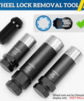 7 Spline Lug Nut Socket Set 3 Pc Cr Mo Steel Beast Double Reinforced Key for wheel lock removal tool, 5/8 11/16 3/4 sizes.