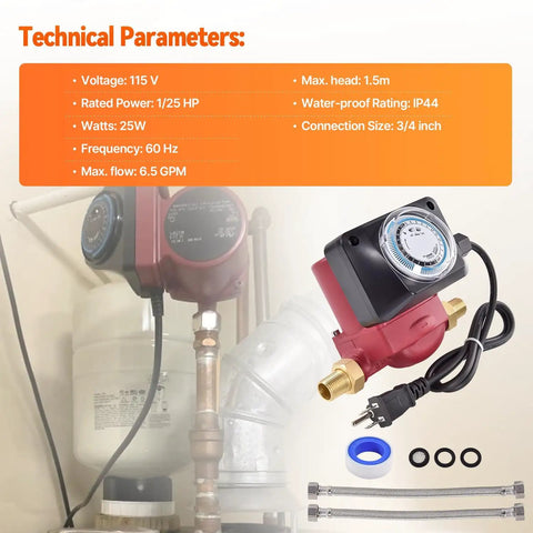 Reliable Hot Water Recirculation Pump Replacement Featuring A Smooth 1/25 Hp 115 Volt Motor With A No Fuss 3/4 Inch Direct Connection.
