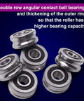Premium U Groove Ball Track Guide Bearing Double Row Angular Contact Roller Sealed High Precision LFR5086 8X24X11MM six pack close-up