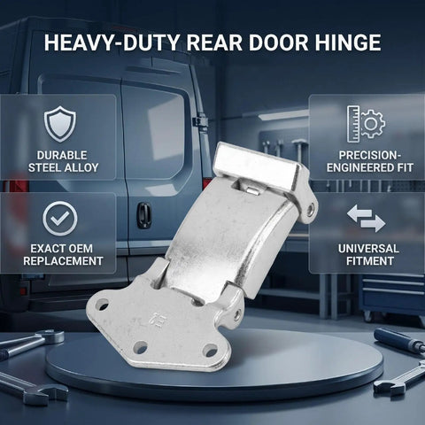Heavy Duty Upper Rear Door Hinge Replacement Pair For Daily Trucks 2014 Plus, detailed view of durable steel alloy hinge.