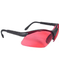 Vermillion Lens Safety Glasses With Black Frame Deliver Tough As Nails Protection And All Day Comfort For The Daily Work Grind Telescoping Temples And Ratchet Adjustments Keep Them Locked In Place While You Hustle Through Long Shifts Made In Usa.