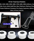 Sick Smooth Ride Machined Roller Replacement For Total Gym Home Workout Equipment Parts Bearing Upgrade Kit. Close-up of rollers fitting.