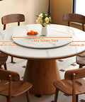 Big Size Bamboo Lazy Susan Turntable For Kitchen Shelves And Dining Table Smooth Rotating Serving Tray with fruit on table.