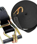 Two Pack Heavy Duty Ratchet Straps With 8000 Lbs Break Strength, 2 Inch By 40 Foot Black Tie Down Straps With Durable Double J Hooks