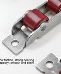 Close-up of 8 Piece Push Pull Window Pulley With Double Wheel Sliding Door Rollers, showcasing low friction and durable design.