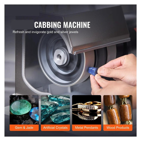 Close-up of Six Inch Cabbing Machine With 1800 RPM Lapidary Grinder And Polisher Includes Lamp And Water Pump For Jade Stone use