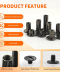 Assorted sizes of Straight Up Badass Black Chicago Binding Screws Professional Grade Heavy Duty Leather Craft Kit for bookbinding.