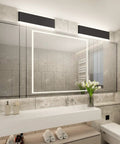 Bathroom with Dope Matte Black 24 Inch Up And Down LED Vanity Light for Bathroom Wall Sconce, 20W, above mirror