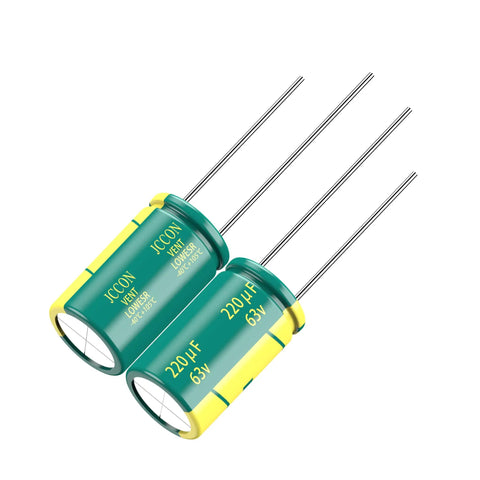 10 Pack 63V 220uF Low ESR Electrolytic Capacitors 10X17MM in green and yellow for high frequency power supply