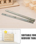 2 Pack Side Mount Drawer Slides Two Section Galvanized Iron Silver Beefy Heavy Duty Glides For Bedside Tables And Furniture Maximizes Drawer Capacity Smooth Quiet Sliding Perfect For Cabinets Desks And Office Setups, silver side-mount pair
