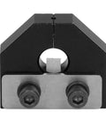 Built Different Aluminum Filament Welder Connector For 3D Printer Sensor top view, lightweight, compact, fits 1.75mm feed lines in matte black.