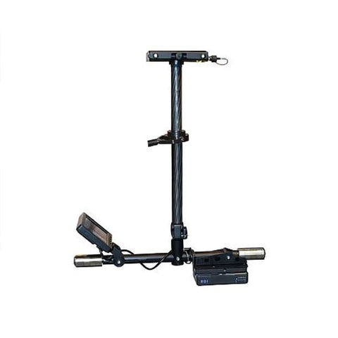 Pilot AA Camera Stabilization System with sled, vest, arm, backpack transport, 5.8 inch LCD monitor, AA battery mount shown