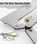 Close-up of Heavy Duty Stainless Steel 180 Degree Folding Swing Door Hinges For Closet Cabinet adjusting door angle mechanism.